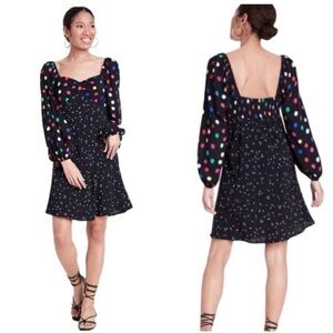 Rixo Polka Dot Black Dress